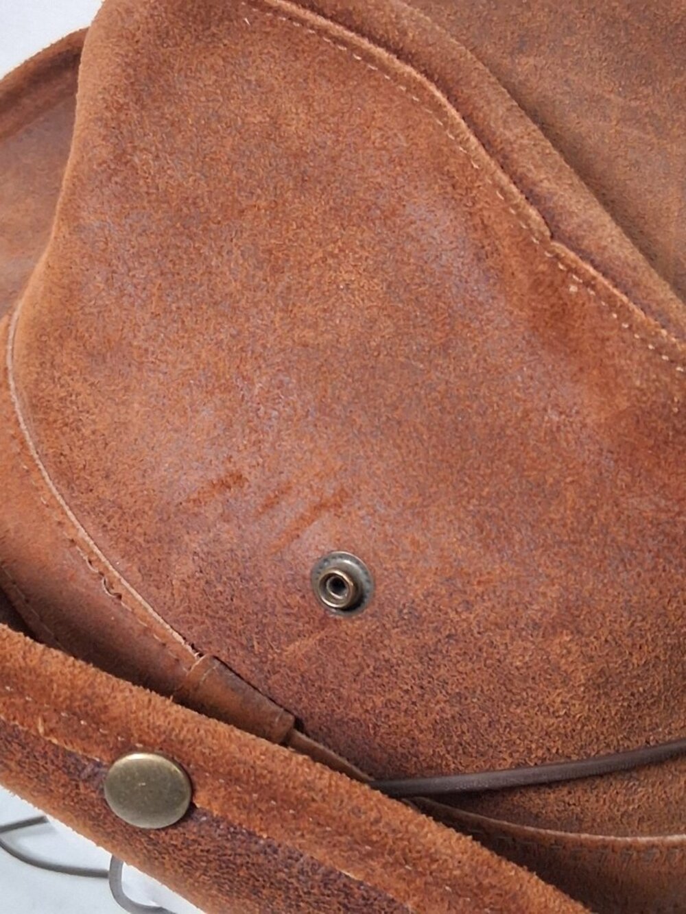 Minnetonka The Aussie Hat Small Brown Leather Outback Snap Boho Western Ranch - Picture 14 of 16